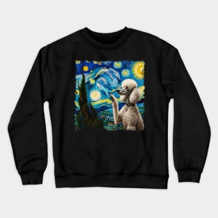 Pampered Pooches Poodle Parade, Dog Starry Night for Dog Lovers Crewneck Sweatshirt